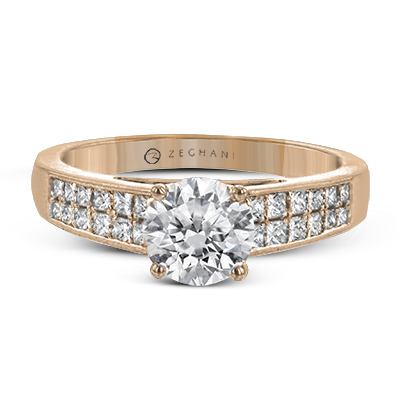 Round Engagement Ring in 14k Gold ZR2092