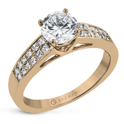 Round Engagement Ring in 14k Gold ZR2092