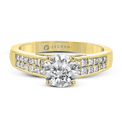 Round Engagement Ring in 14k Gold ZR2092