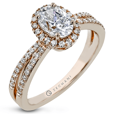 Oval-Cut Engagement Ring in 14k Gold with Diamonds ZR2148