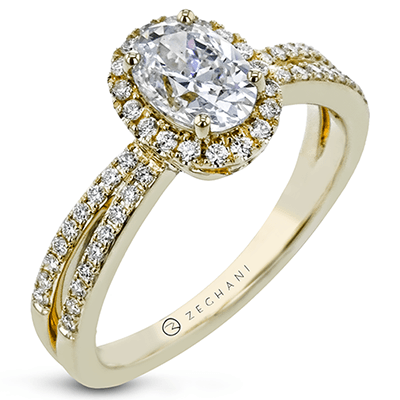 Oval-Cut Engagement Ring in 14k Gold with Diamonds ZR2148