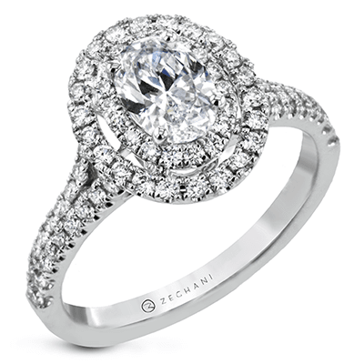 Oval Engagement Ring in 14k Gold with Diamonds ZR2149