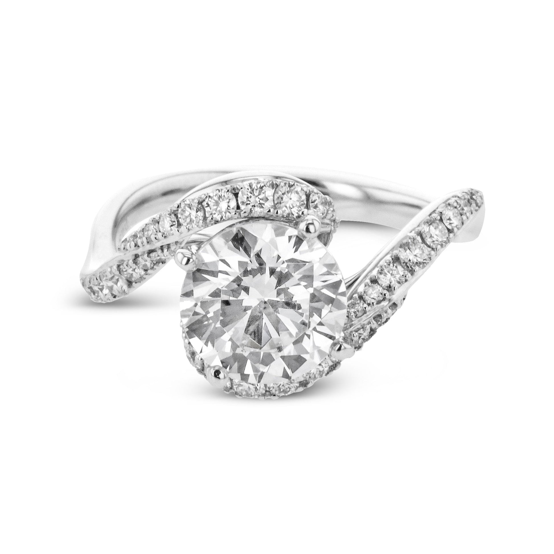 Round Engagement Ring in 14k Gold with Diamonds ZR2345