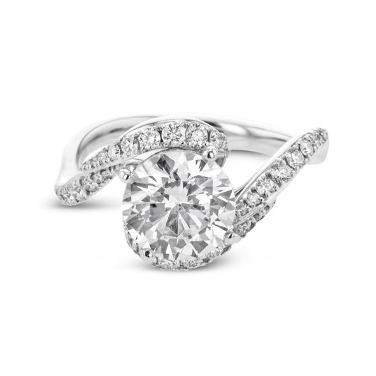 Round Engagement Ring in 14k Gold with Diamonds ZR2345