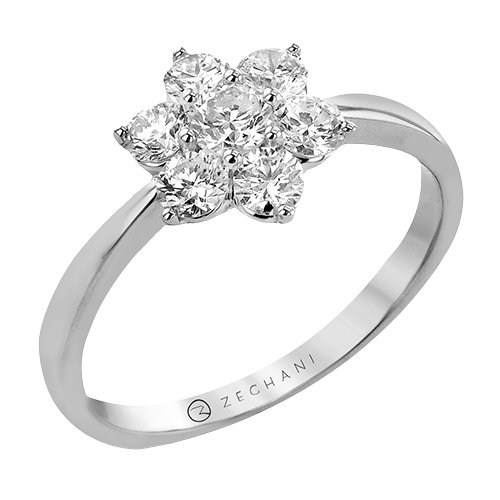 Flower Fashion Ring in 14k Gold with Diamonds ZR2487