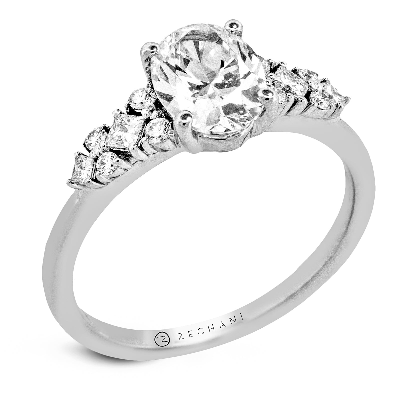 Oval Wedding Set in 14k Gold with Diamonds ZR2534