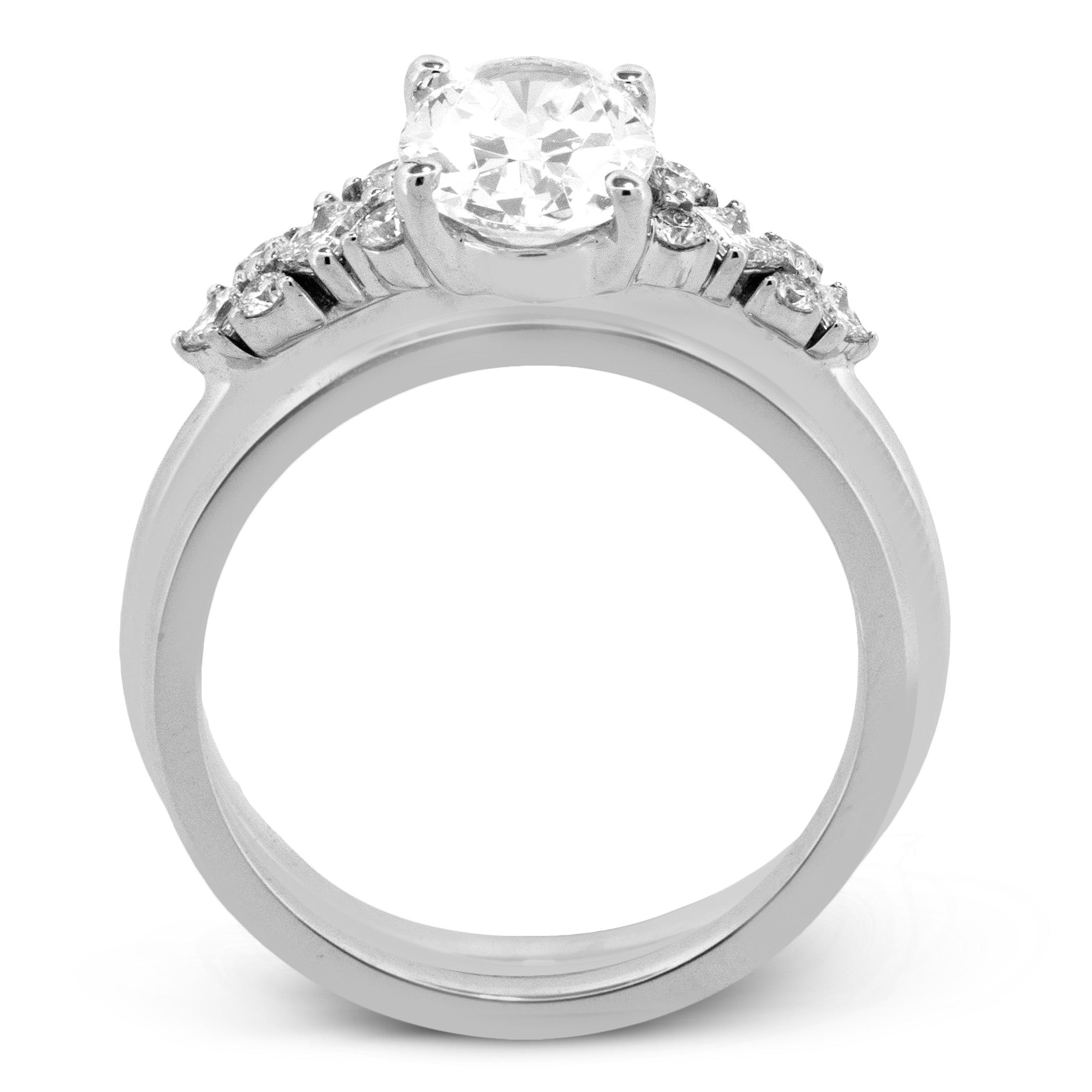 Oval Wedding Set in 14k Gold with Diamonds ZR2534