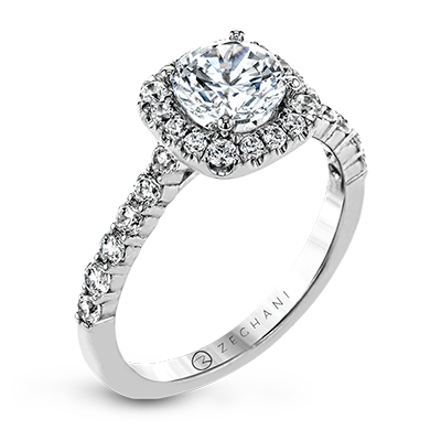Round Engagement Ring in 14k Gold with Diamonds ZR29PRER