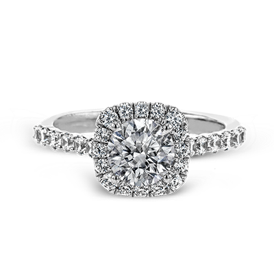 Round Engagement Ring in 14k Gold with Diamonds ZR29PRER