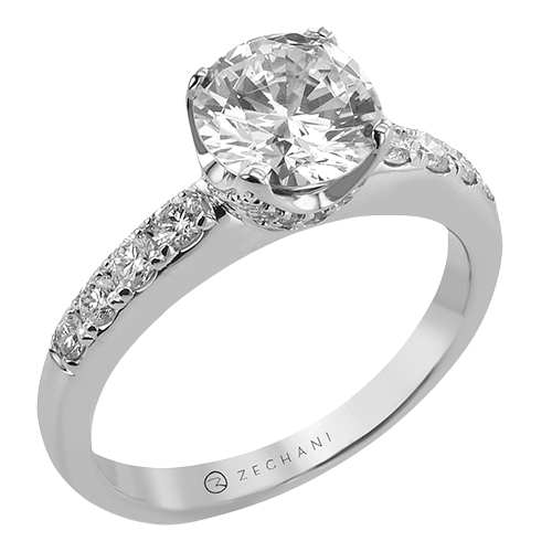 Engagement Ring in 14k Gold with Diamonds ZR448-A