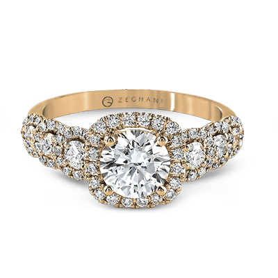 Engagement Ring in 14k Gold with Diamonds ZR494