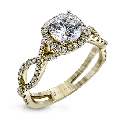 Engagement Ring in 14k Gold with Diamonds ZR629