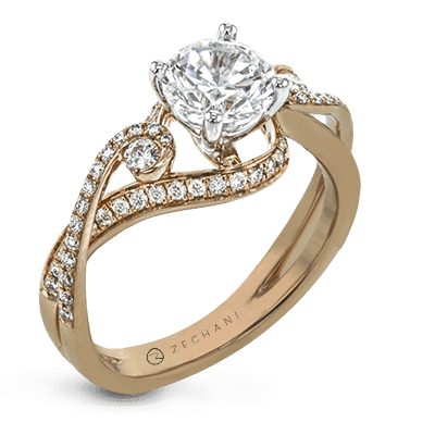 Engagement Ring in 14k Gold with Diamonds ZR880