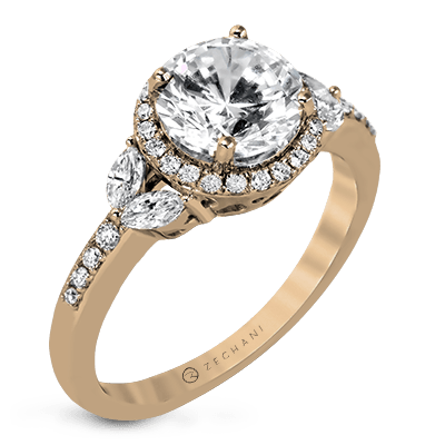 Engagement Ring in 14k Gold with Diamonds ZR909