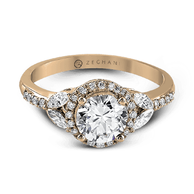 Engagement Ring in 14k Gold with Diamonds ZR909