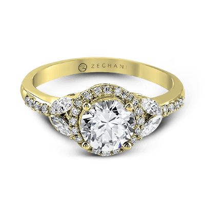 Engagement Ring in 14k Gold with Diamonds ZR909