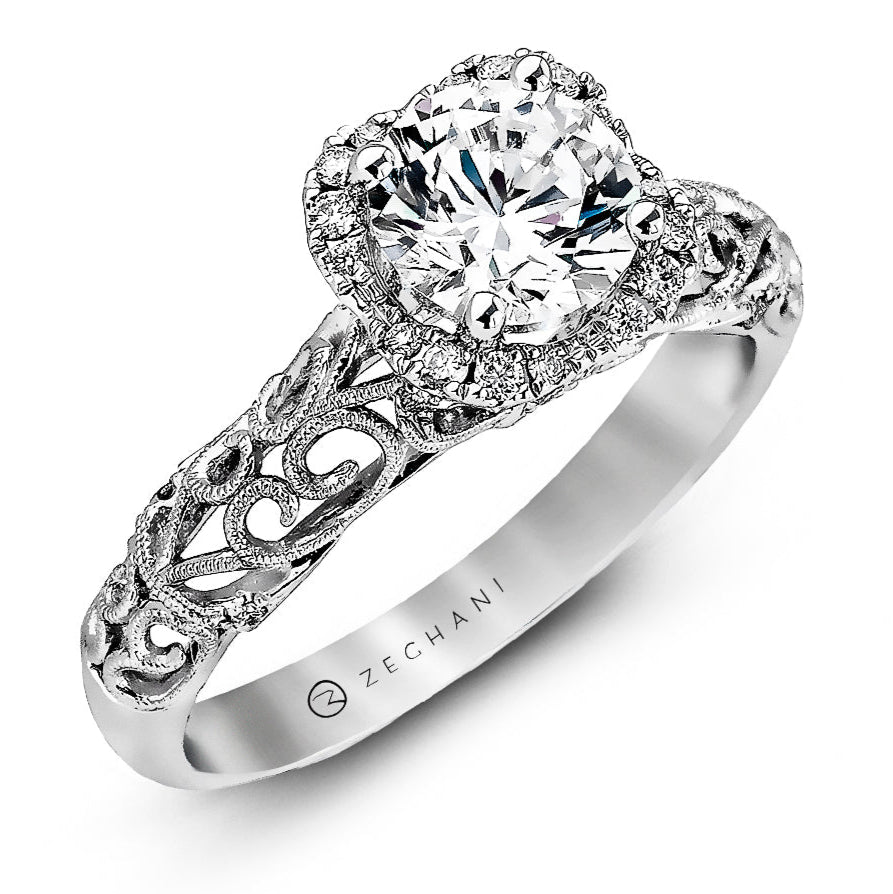 Engagement Ring in 14k Gold with Diamonds ZR914