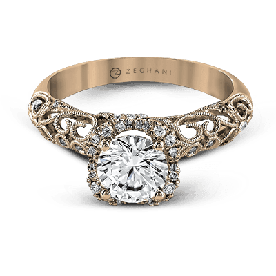 Engagement Ring in 14k Gold with Diamonds ZR914