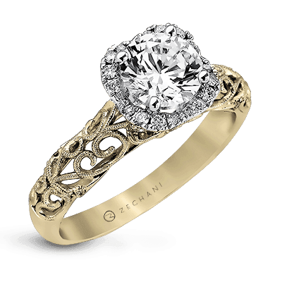 Engagement Ring in 14k Gold with Diamonds ZR914