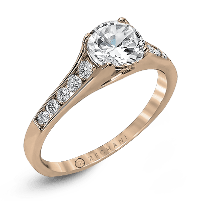 Engagement Ring in 14k Gold with Diamonds ZR969