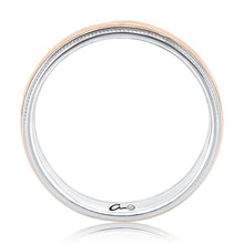 A.Jaffe Wedding Bands Classic Dome Shaped Two Tone Men's Wedding Band GR1034-6/PL