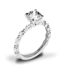 A.Jaffe Engagement Rings Classic Round Center Stone Diamond Engagment Ring with Alternating Shape Stones Band MECRD2929T/187