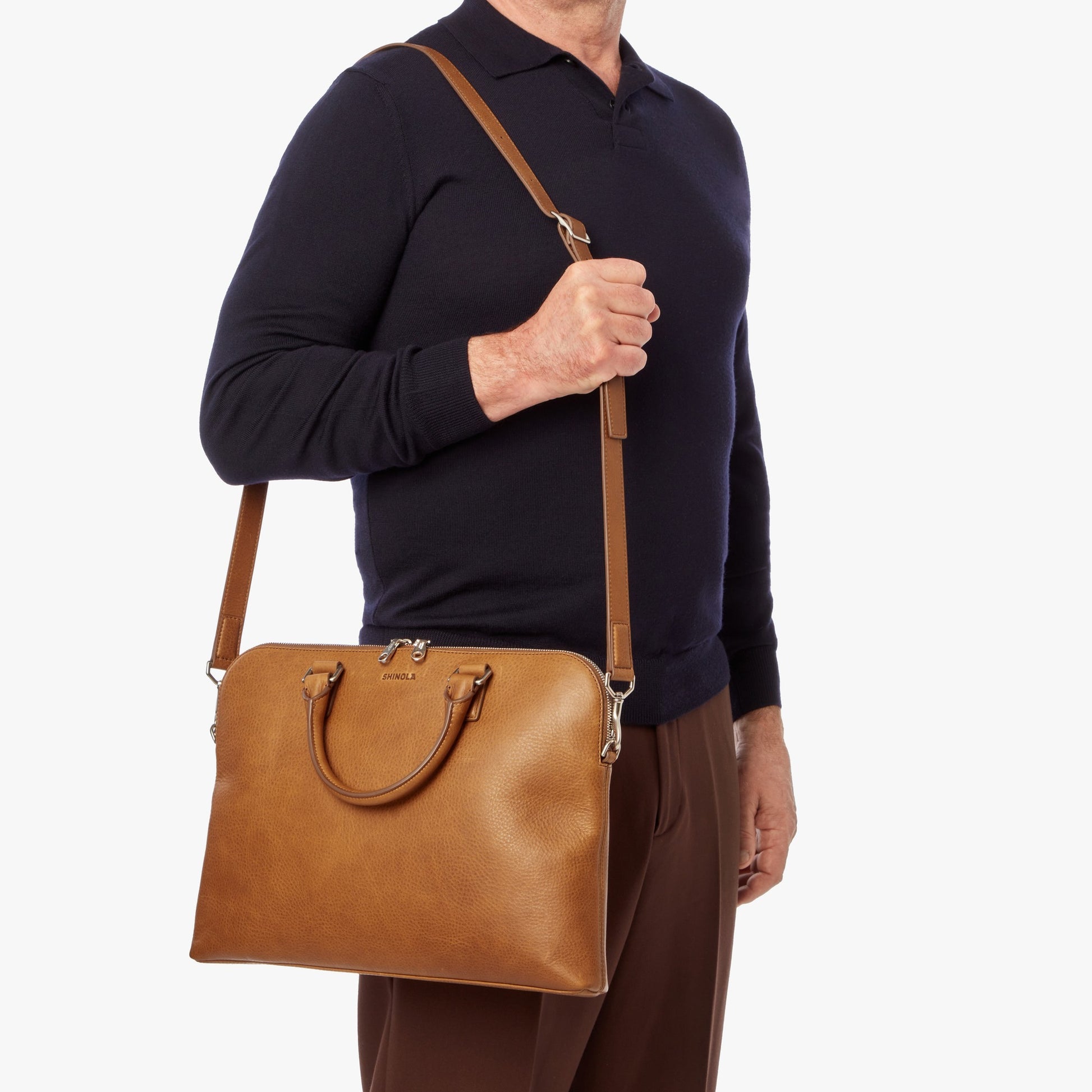 Shinola Leather Portfolio Briefcase S0320301983-1-Tan-OS-VNM