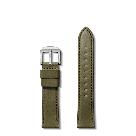 20MM OLIVE LEATHER WATCH STRAP S1120264084-1-Olv-20\18-USA
