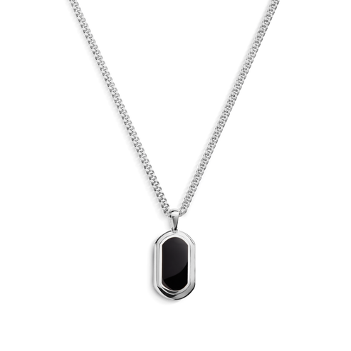 Shinola Jewelry Onyx Tag Necklace S1820304684-1-StrlngSil-OS-THA
