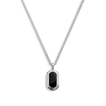 Shinola Jewelry Onyx Tag Necklace S1820304684-1-StrlngSil-OS-THA