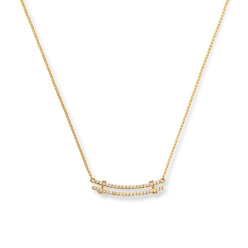 Shinola Jewelry Diamond Pave Rivet Double Row Necklace S1820301838-C-14kYG-OS-THA