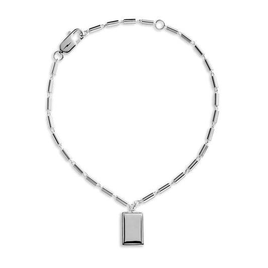 Petite Rectangular Tag Chain Bracelet S1820493164-1-StrlngSil-OS-THA