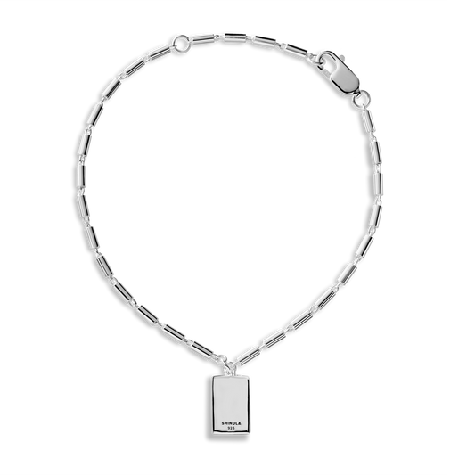 Petite Rectangular Tag Chain Bracelet S1820493164-1-StrlngSil-OS-THA