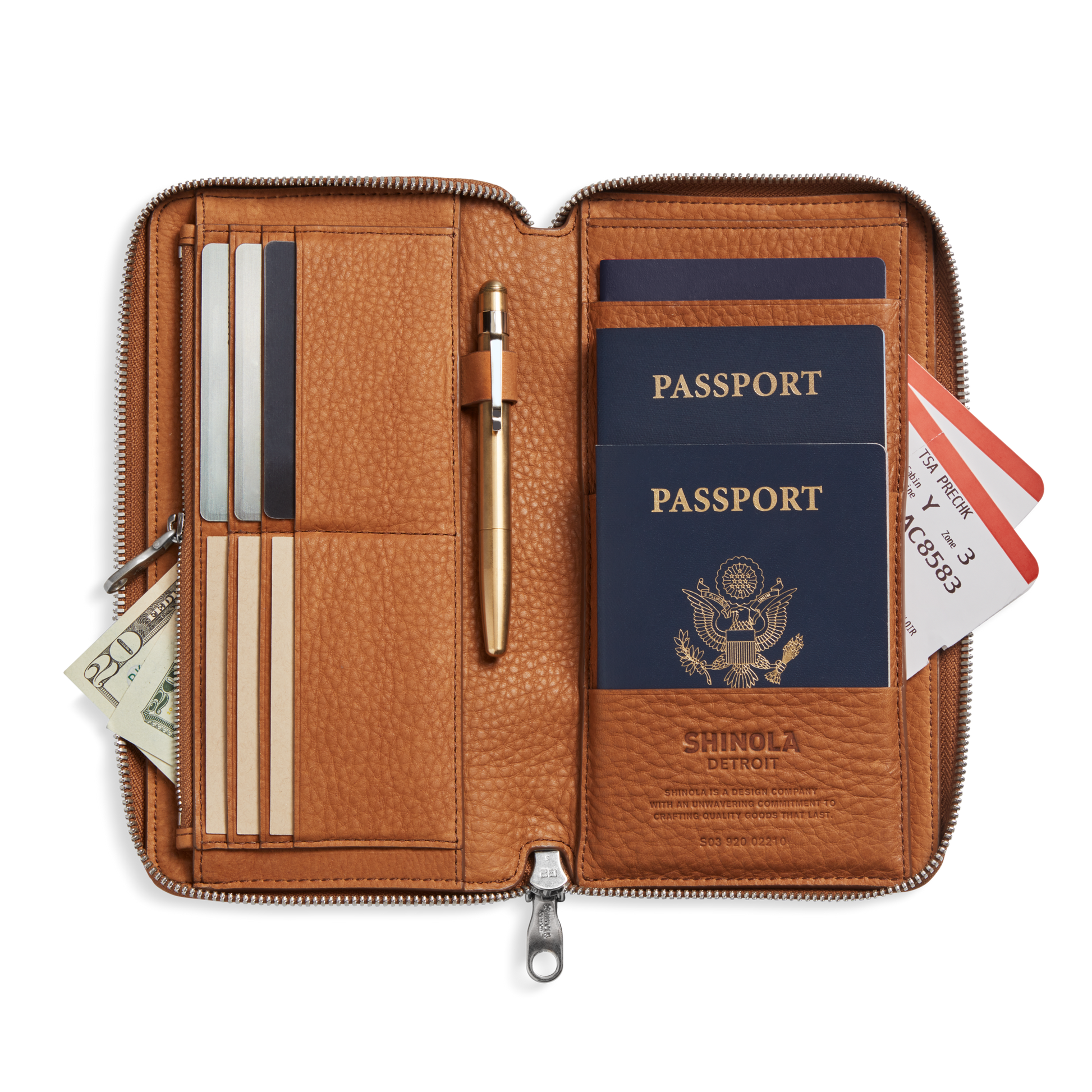 Shinola Leather Organizer Wallet S0320294880-1-Tan-OS-VNM