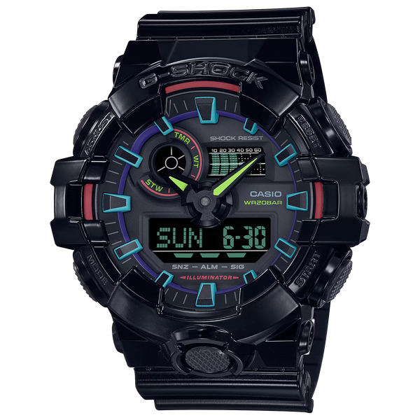 G-Shock GA700RGB-1A Virtual Rainbow Cybertech Ana-Digi