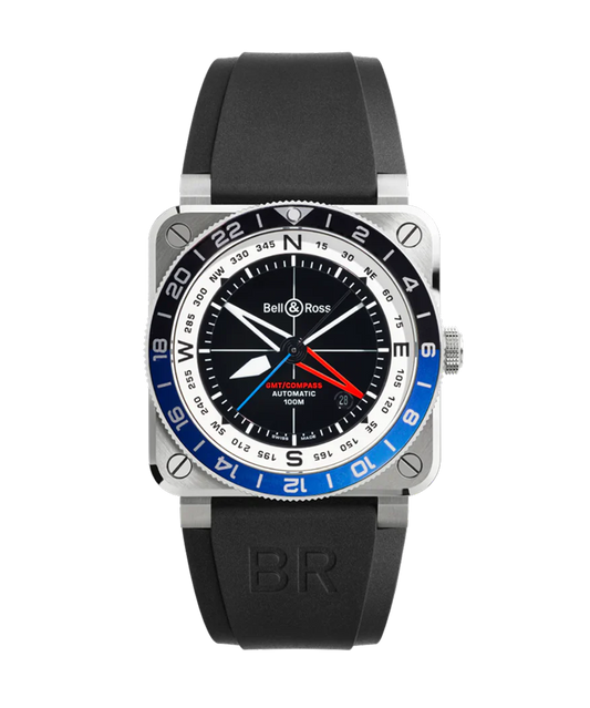 Bell & Ross BR-03 GMT Compass 42 mm - BR0393-COM-ST/SRB