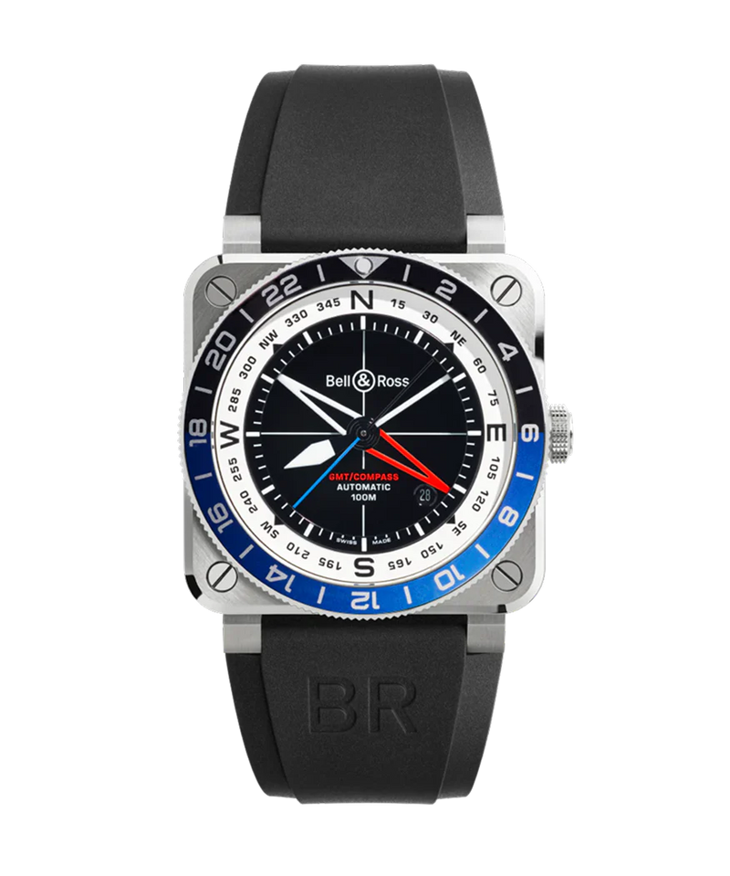 Bell & Ross BR-03 GMT Compass 42 mm - BR0393-COM-ST/SRB