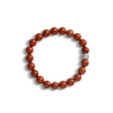 Shinola Jewelry 8mm Beaded Red Jasper Bracelet S1820304686-1-RedJasper-L-USA
