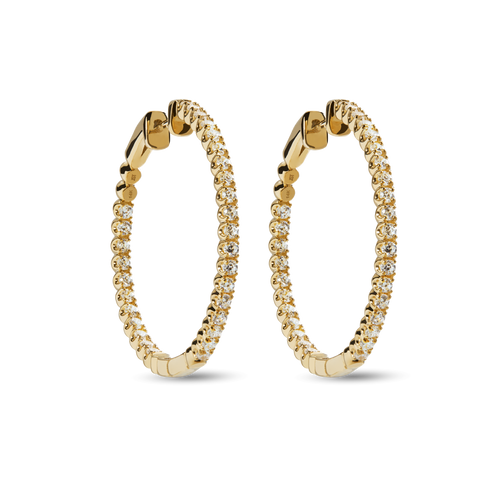 Shinola Jewelry 2 Carat Diamond Hoop Earrings S1820309327-C-14kYG-OS-IND