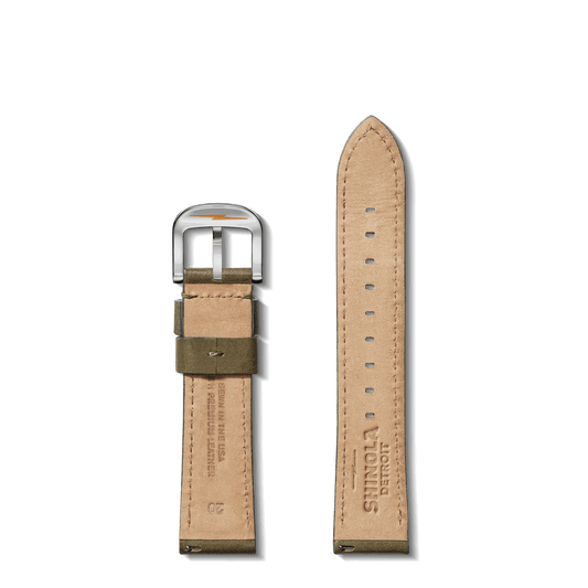 20MM OLIVE LEATHER WATCH STRAP S1120264084-1-Olv-20\18-USA