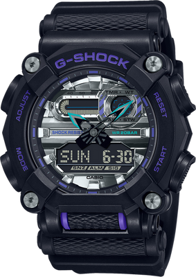 G-Shock GA900AS-1A Garish Color Heavy Duty Silver Purple