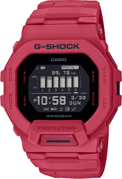 Casio G-Shock GBD200RD-4 Vibrant Red Move High Res Display