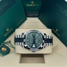 Rolex Date Just 41mm Smooth Mint Green Dial Jubilee 126300 New