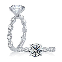 A.Jaffe Engagement Rings Four Prong Diamond Engagement Ring with Scalloped Band ME2303Q/220