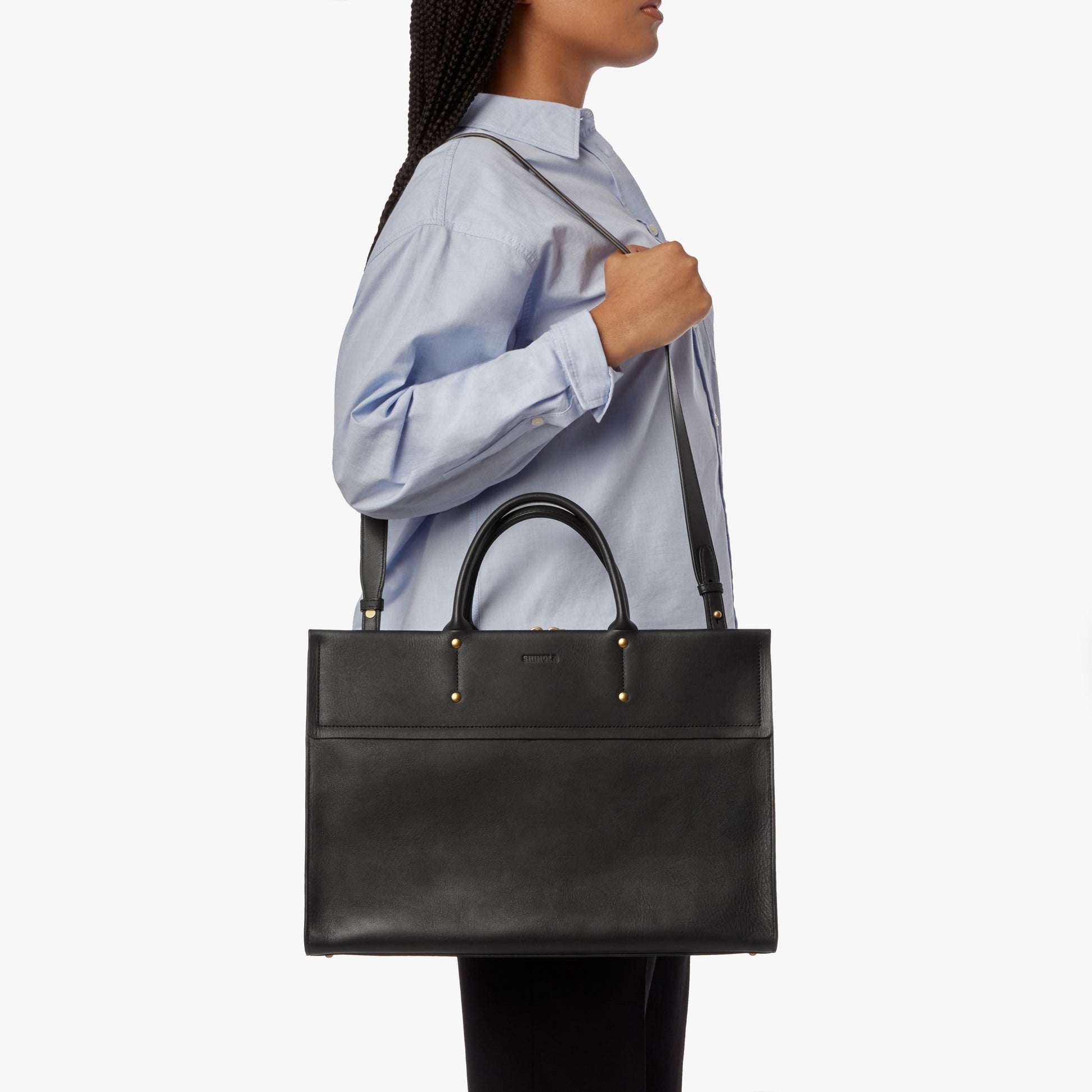 Shinola Leather Day Satchel S0320301981-1-Blk-OS-VNM