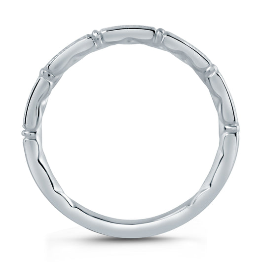 A.Jaffe Wedding Bands Segmented Milgrain Accent Wedding Band MR2188Q/08 MR2188Q/08