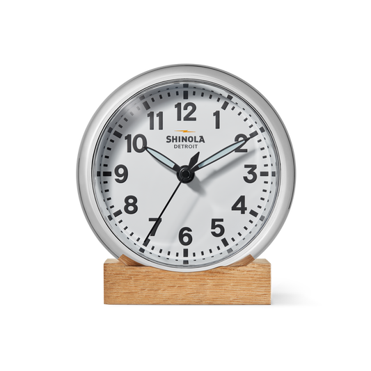 Shinola 6" Runwell Clock S2620126128-1-Wht-6-CHN