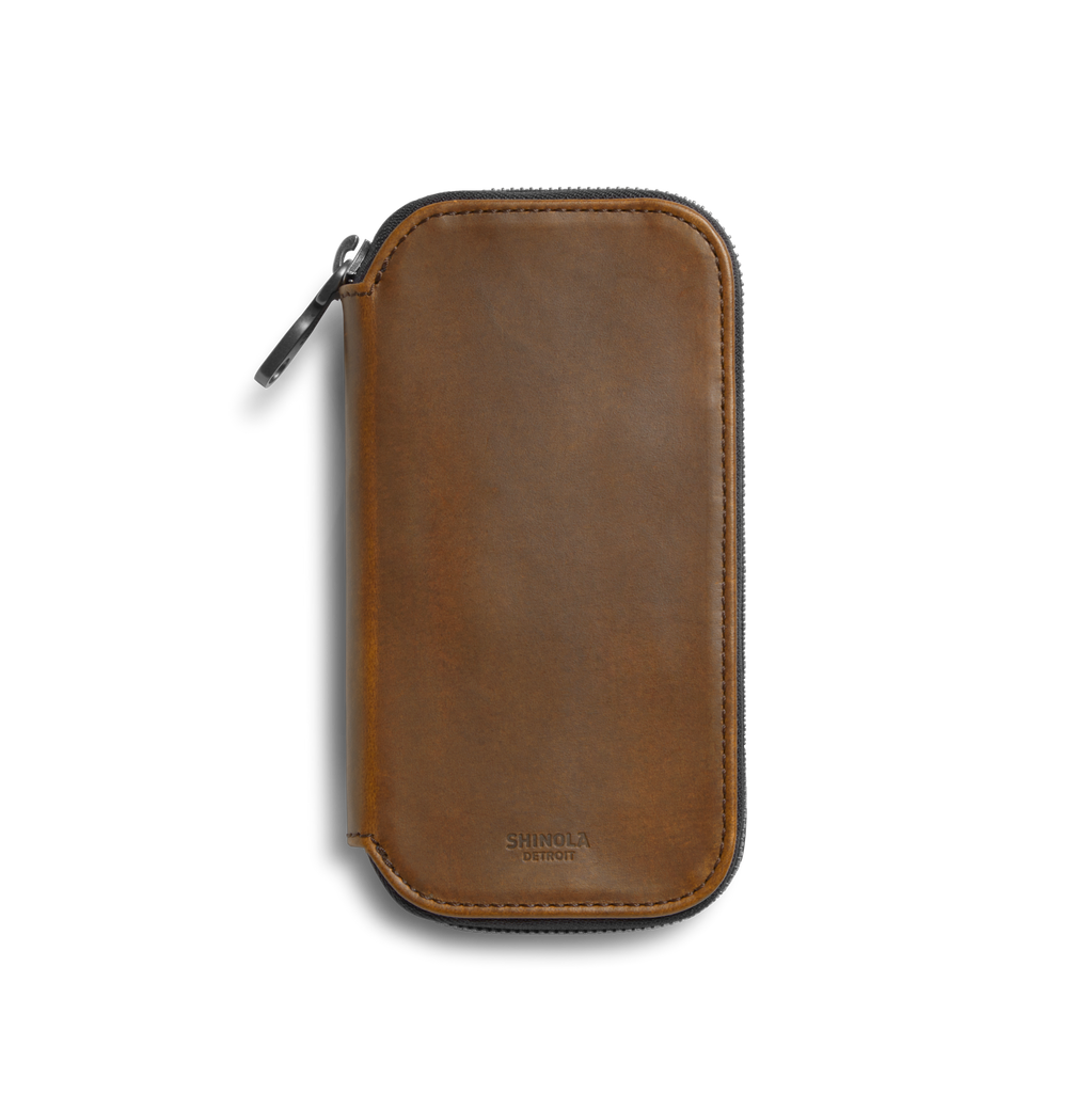 Shinola Leather Travel Watch Case S0320286878-1-MedBrn-OS-USA