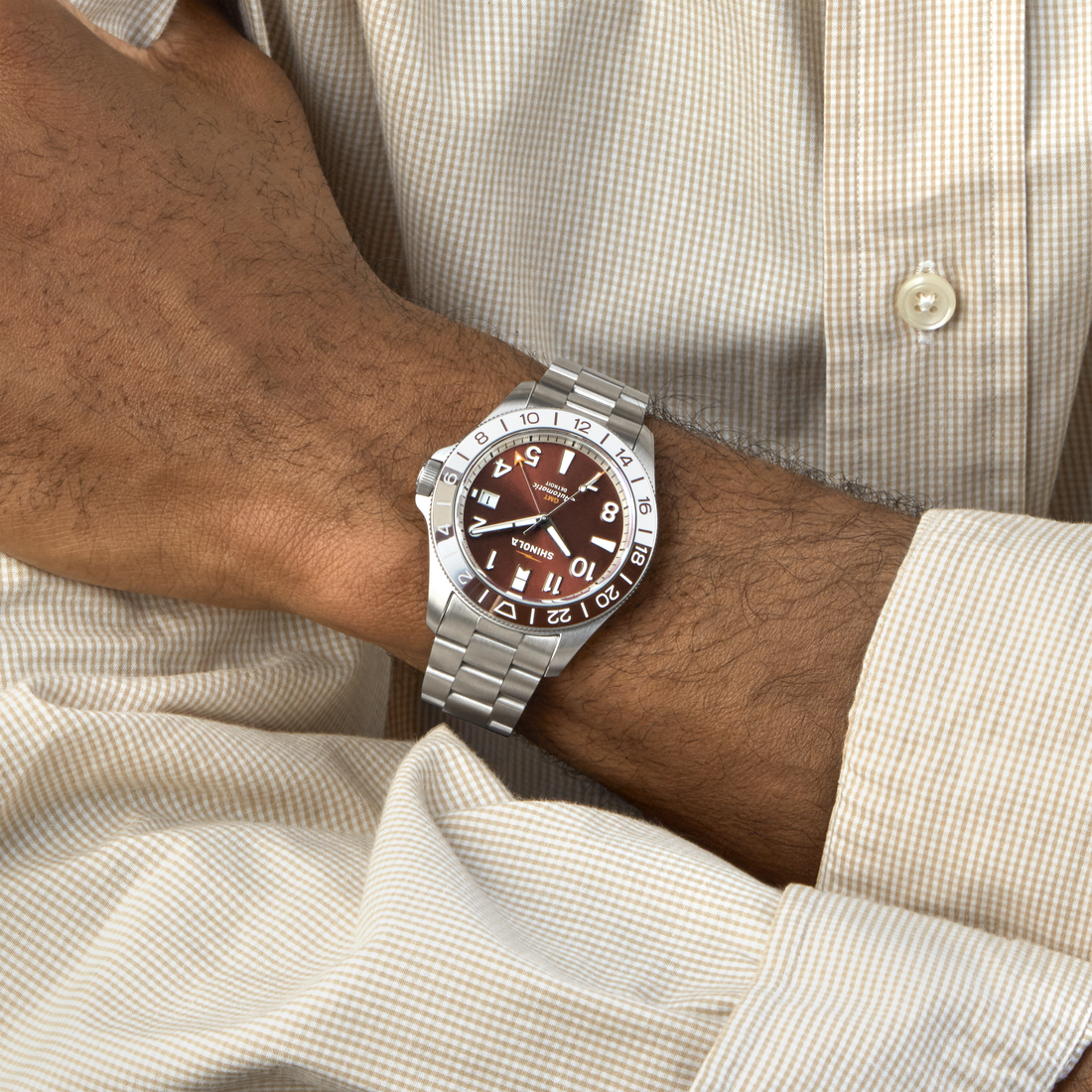 Shinola Monster GMT Automatic Watch S0120308432-1-WskBrn-40-USA