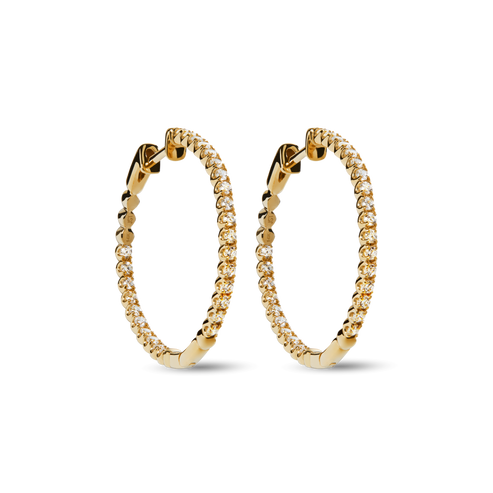Shinola Jewelry 1 Carat Diamond Hoop Earrings S1820309323-C-14kYG-OS-IND